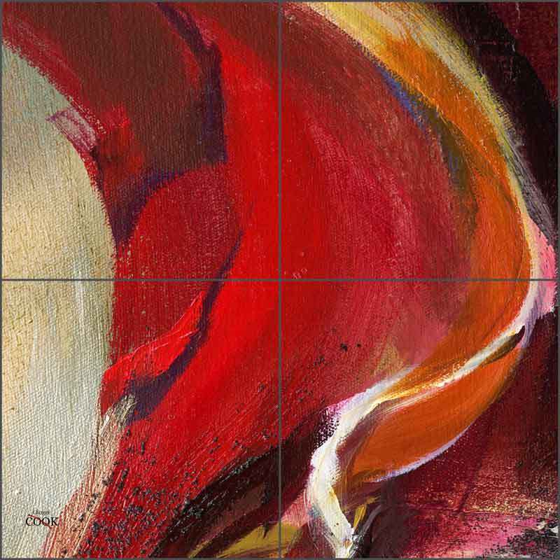 Abstract Tile Backsplash Ginger Cook Art Ceramic Mural GCS071
