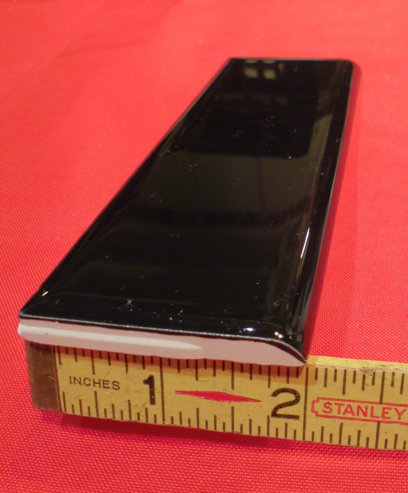 Black 2 x 6 in Ceramic Tile Bullnose Trim Edge 2×6 inch Subway by American Olean