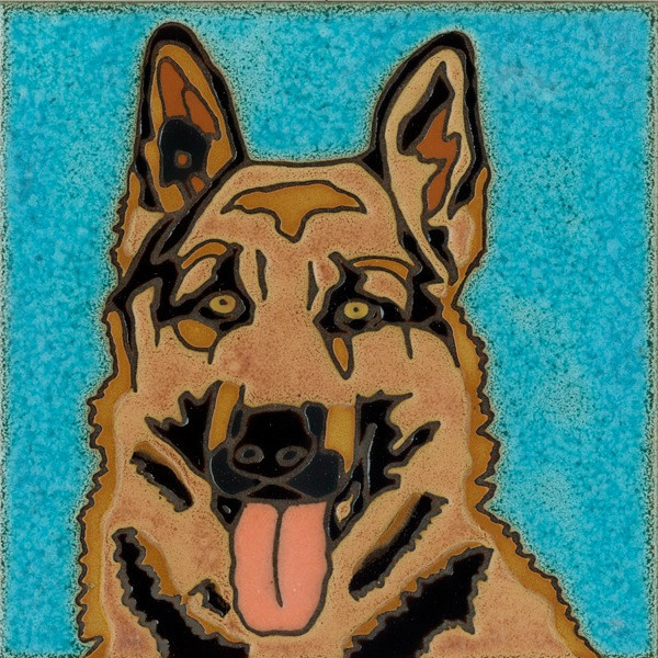 Ceramic Tile German Shepherd Dog hot plate installation wall decor backsplash