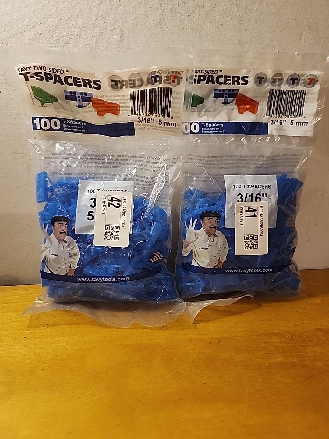 2X – 100 Tile Brick & Marble T SPACERS Blue 3/16″ 5 mm Two 2 sided Plastic TAVY