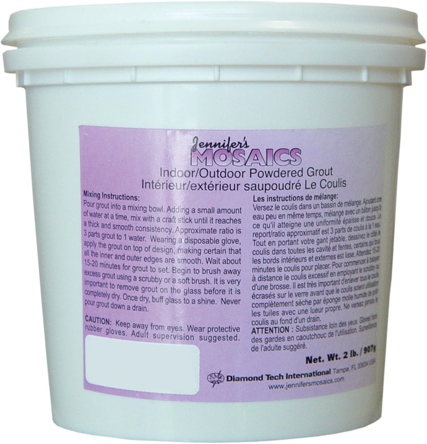 White Powdered Sanded Grout for Tile 2 LBS Waterproof Easy to Use