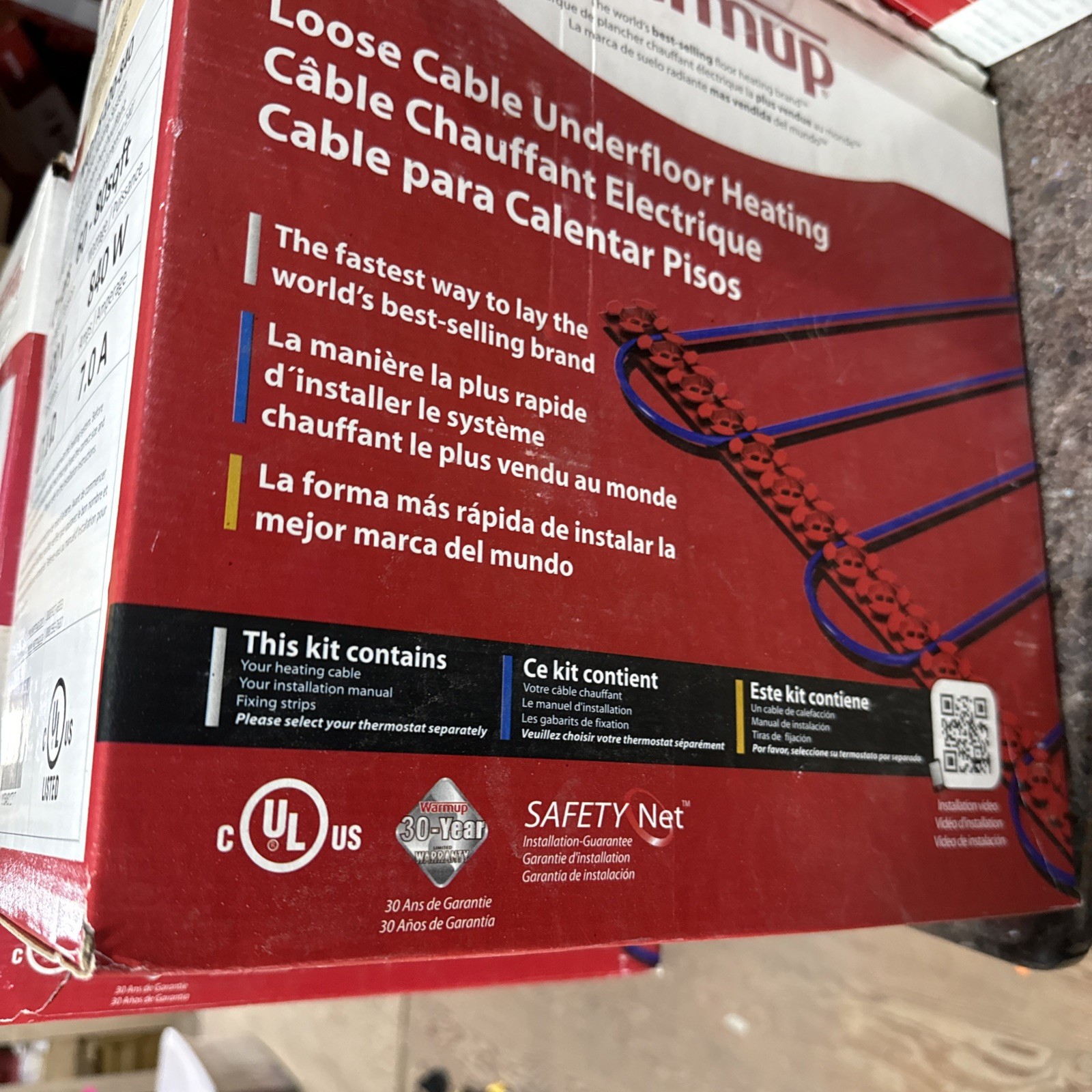 Warmup Underfloor Under tile Heated Wire Nadws-120-840 60-80 Square Feet