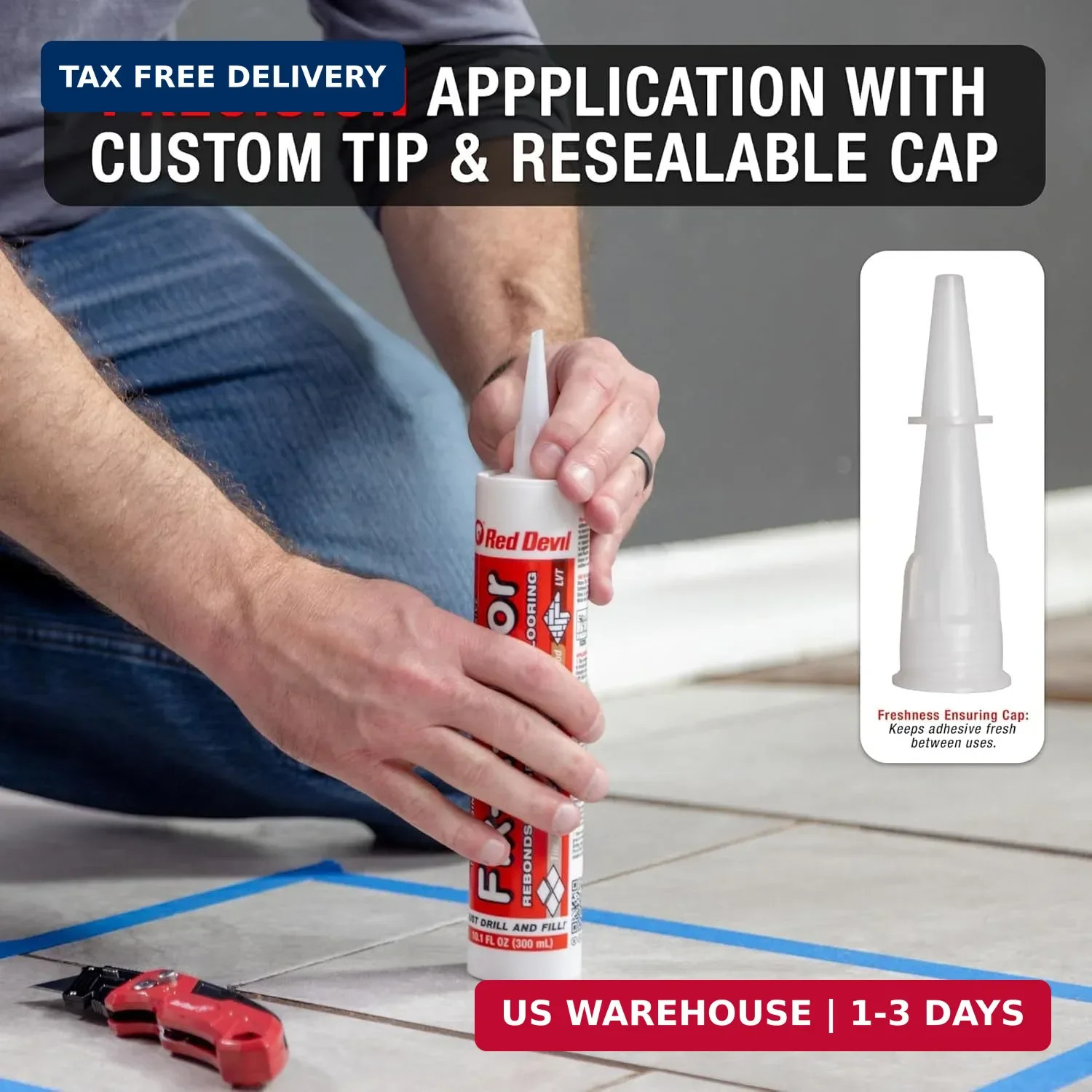 The Original Fix-A-Floor Loose Tile Repair Adhesive – Tile, Porcelain, Ceramic,