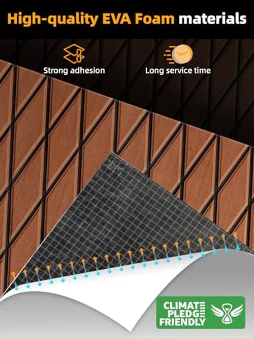 Boat Flooring EVA Foam 94.5″L x 15.7″W x 0.2″Th Brown With Black Seam Lines