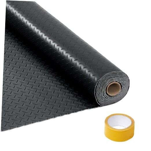 8×20 FT Garage Floor Mat, 2.8Mm Thickened Non-Slip PVC 7.5x17FTx2.8mm Black