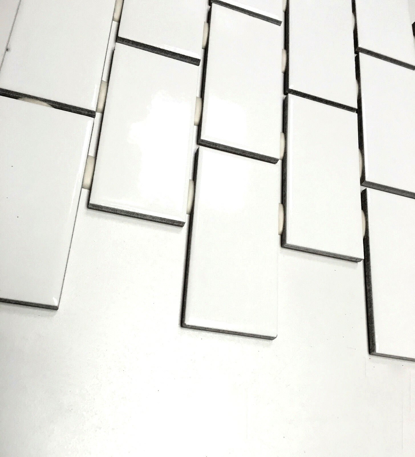 2×4 White Subway Glossy Ceramic Wall Tile Kitchen Backsplash Bathroom (10 SHEET)