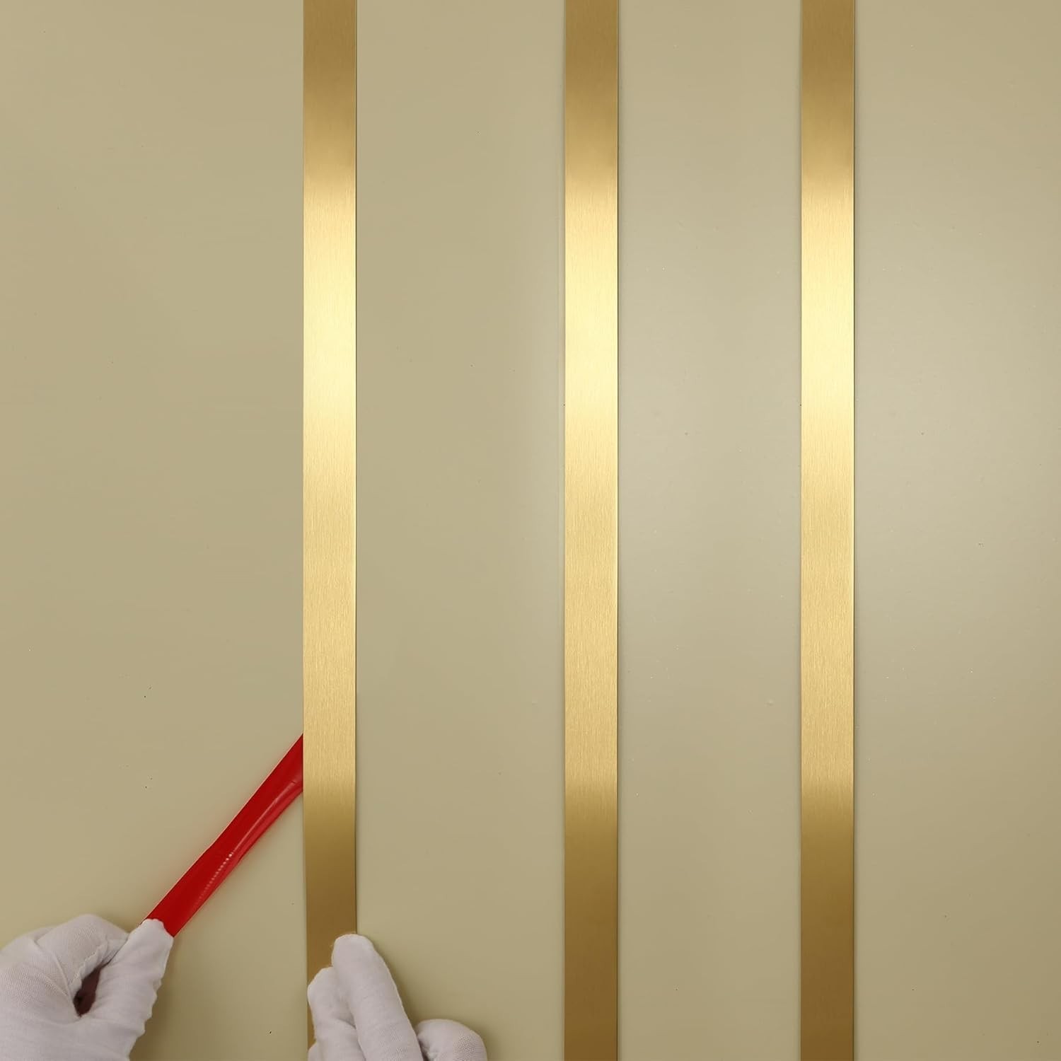 Gold Metalized Brushed Finish Molding Trim, Peel and Stick Strip for Mirror F…