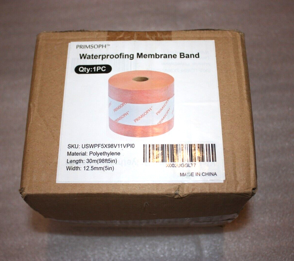Primsoph Waterproofing Membrane Band, 5in x 98.5ft (12.5mm x 30m) New