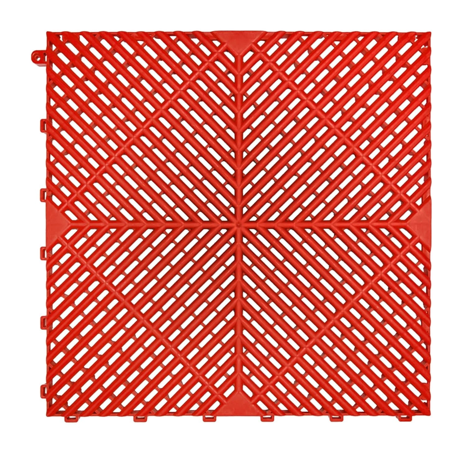 Ribbed Interlocking Garage Floor Tiles Vented Self-Draining Non-Slip Flooring