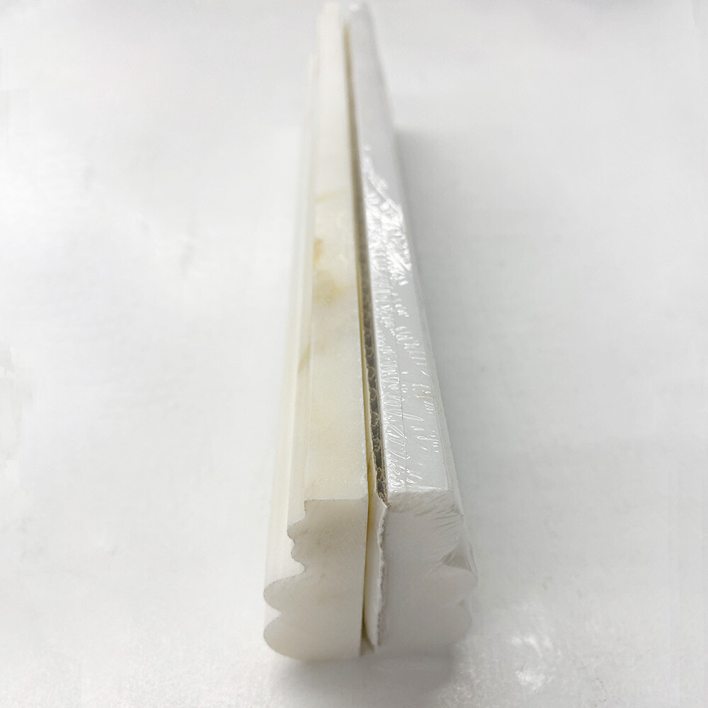 G14H Calacatta Gold Calcutta Marble 2-1/2×12 Chair Rail Trim Molding Honed