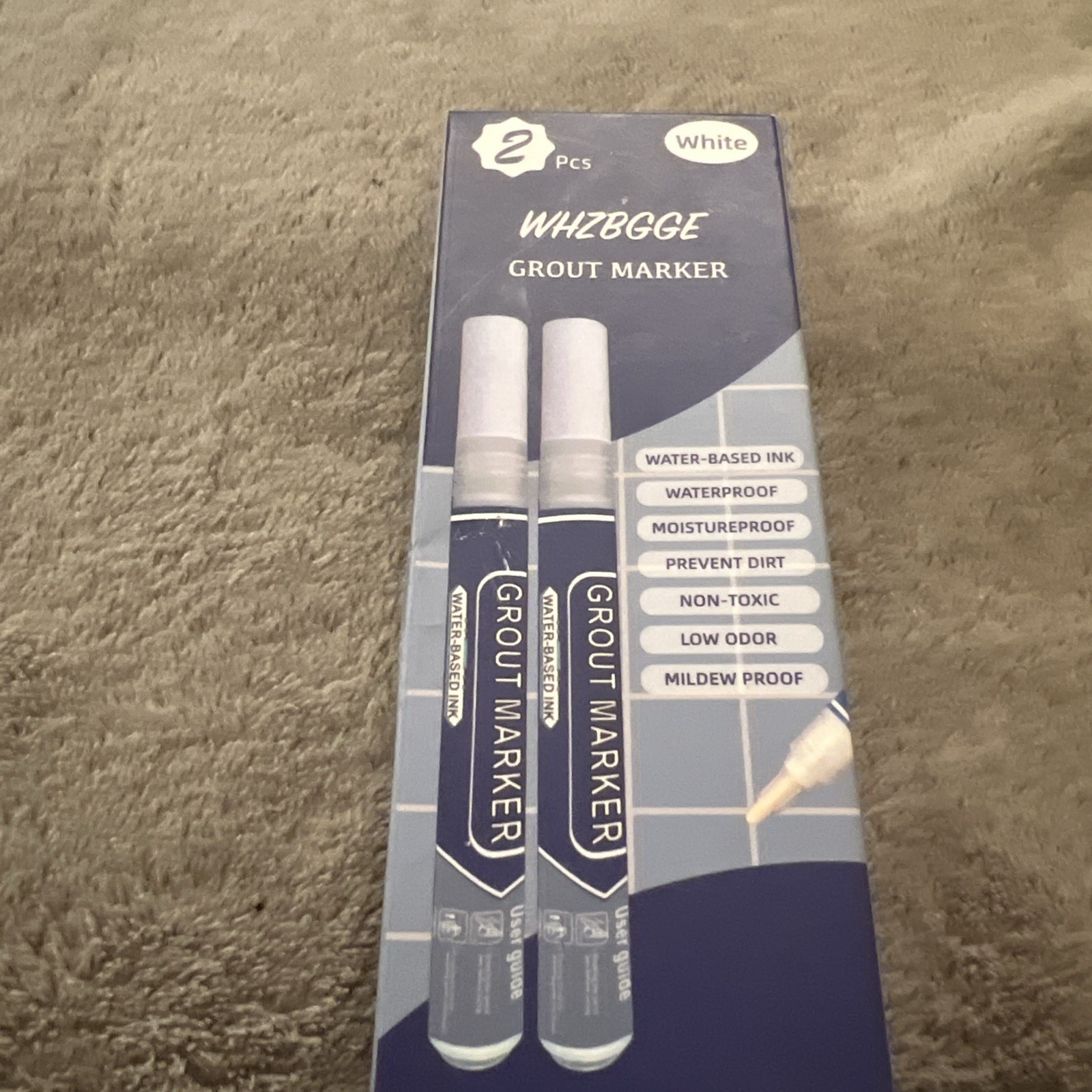 Grout Pen White Tile Paint Marker: Waterproof Tile Grout Colorant w/ Extra Tips