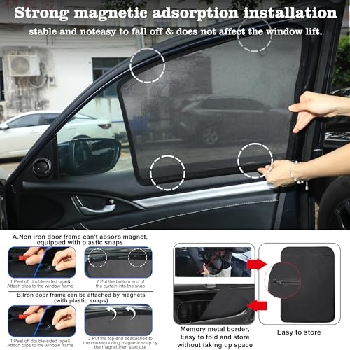 Front Side Half Window Shade Foldable Custom Fit for (6PCS) 2019-2023 Kia Forte