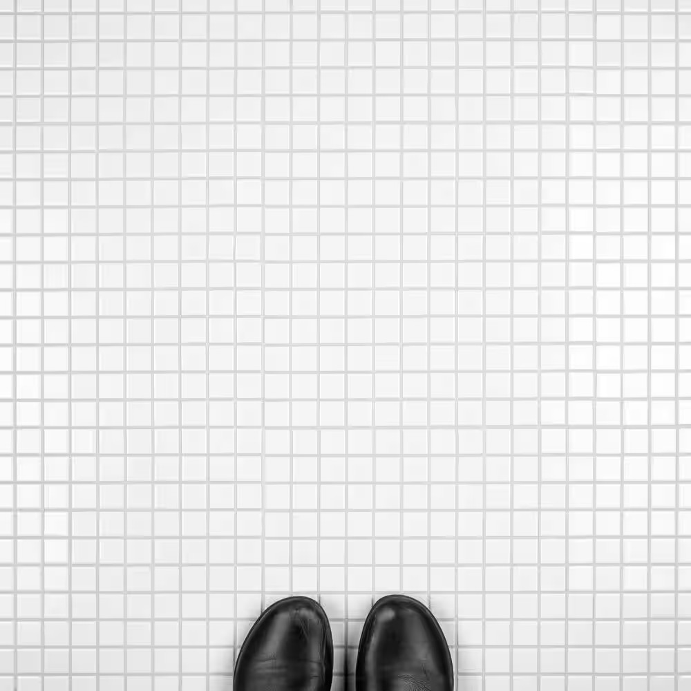 Metro 1 In. Square Matte White 10-3/4 In. X 11-3/4 In. Porcelain Mosaic Tile (9.