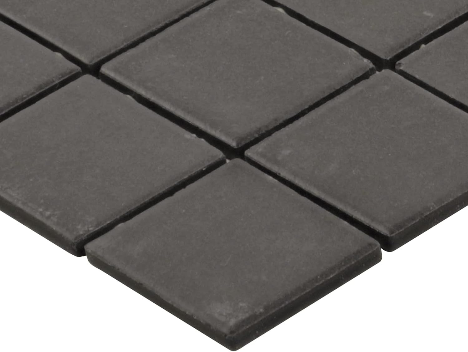 Matte Black Porcelain Mosaic Tiles 2″x2″ for Floors & Walls (12 PC/Carton)