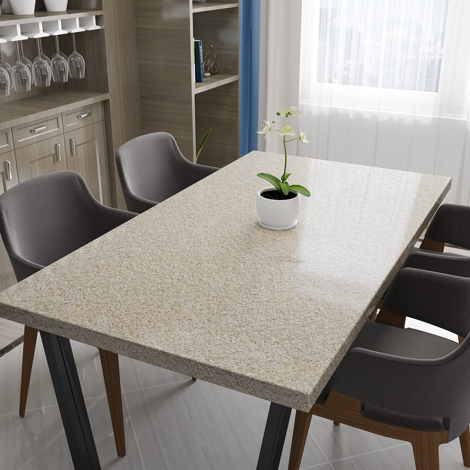 CRE8TIVE Light Brown Granite Contact Paper for Countertops Waterproof Granite…