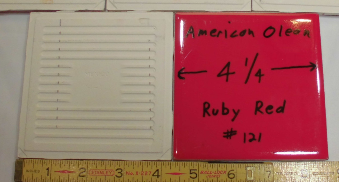 1 pc. Gloss Ruby Red: Ceramic Tile by American Olean 4-1/4″ Brilliant Color, NEW