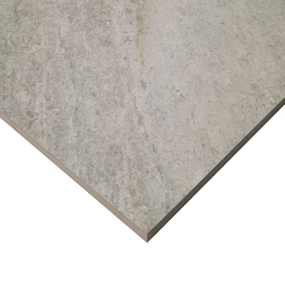 Quartz Silver 24 In. X 24 In. X 0.79 In. White Stone Look Matte Porcelain Paver