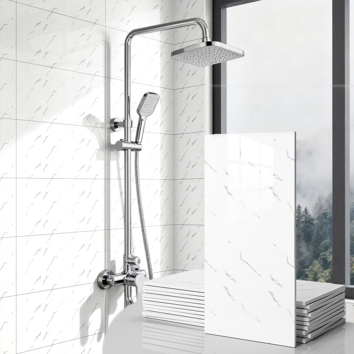 proprodiudiu 10 PCS Marble Peel and Stick Wall Panels 23.6″x11.8″ Sticker