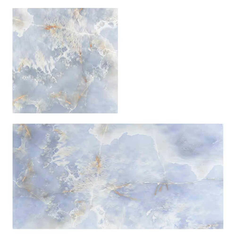 Selene Blue Onyx 24 In. X 24 In. Polished Porcelain Floor and Wall Tile (15.49 S