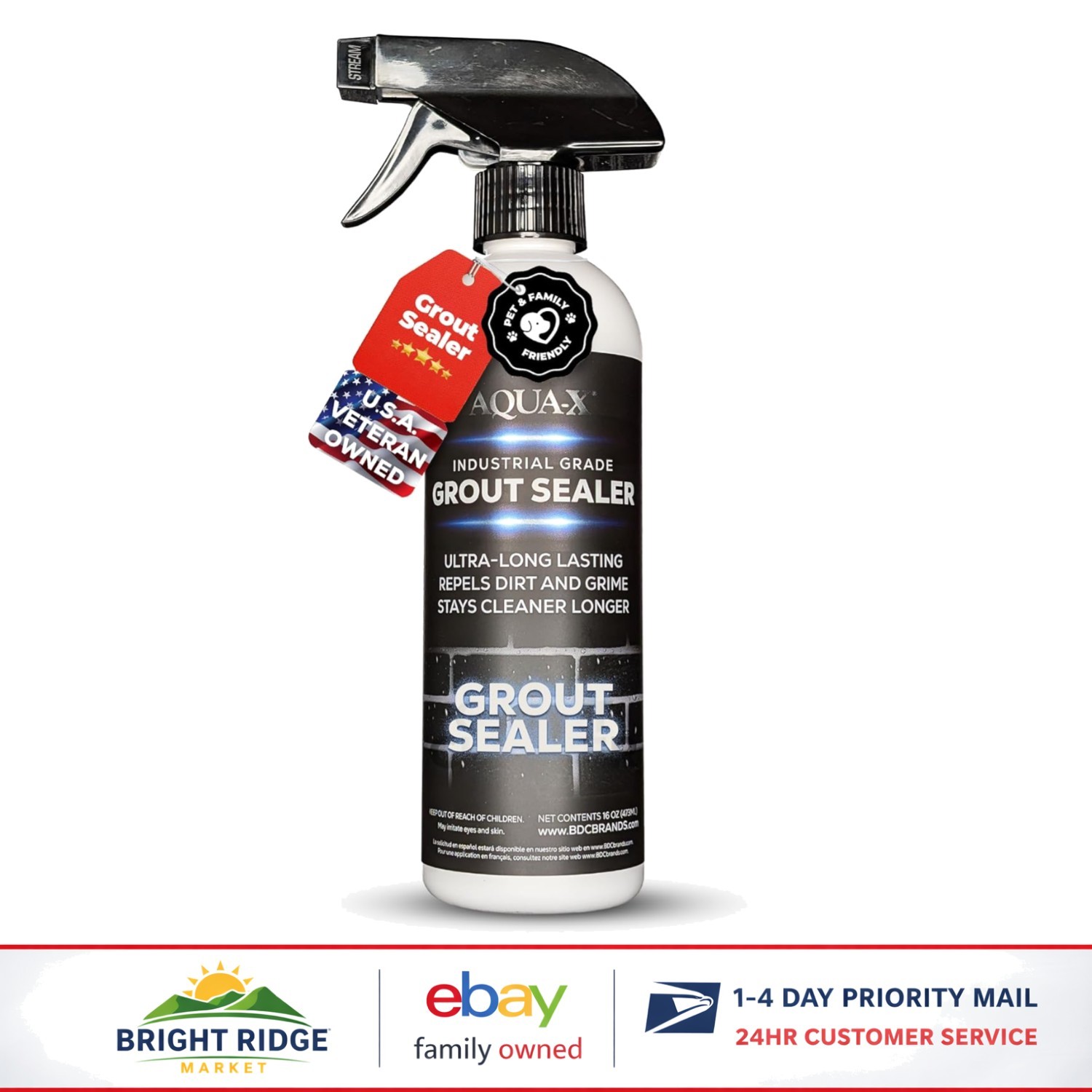 Clear Grout and Tile Sealer with Amazing Coverage for Up to 75 Linear Feet