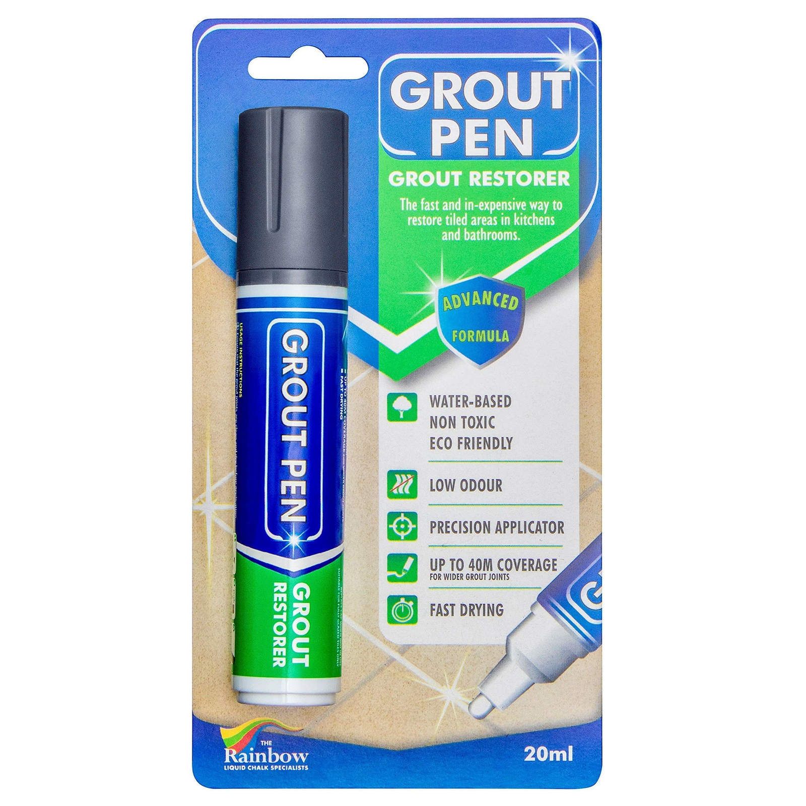 Grout Pen Dark Grey Tile Paint Marker: Waterproof Tile Grout Colorant – Wide Tip