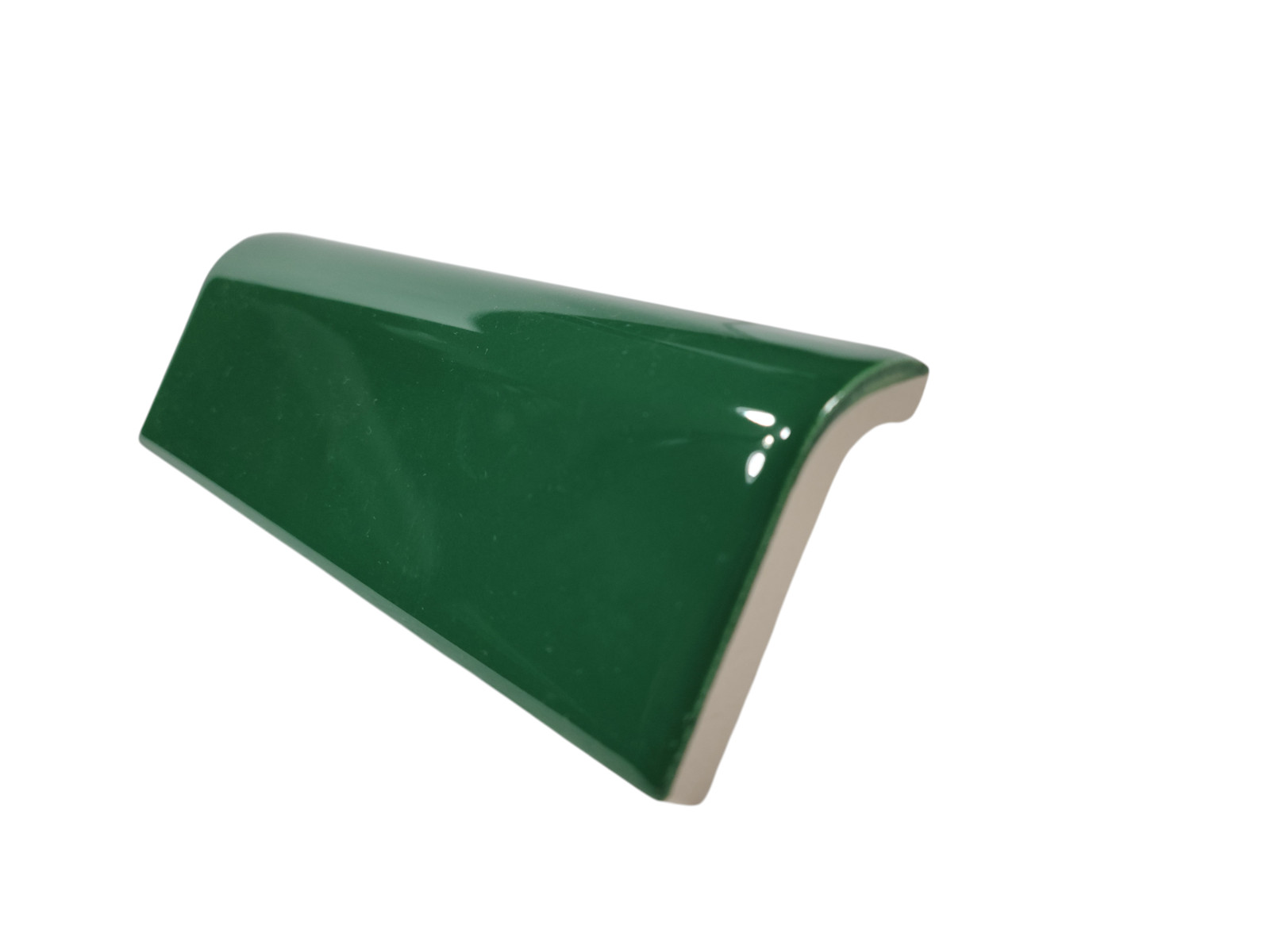 Emerald Green Ceramic Tile Mud Cap Subway Edge Trim Mudcap Mid Century Modern