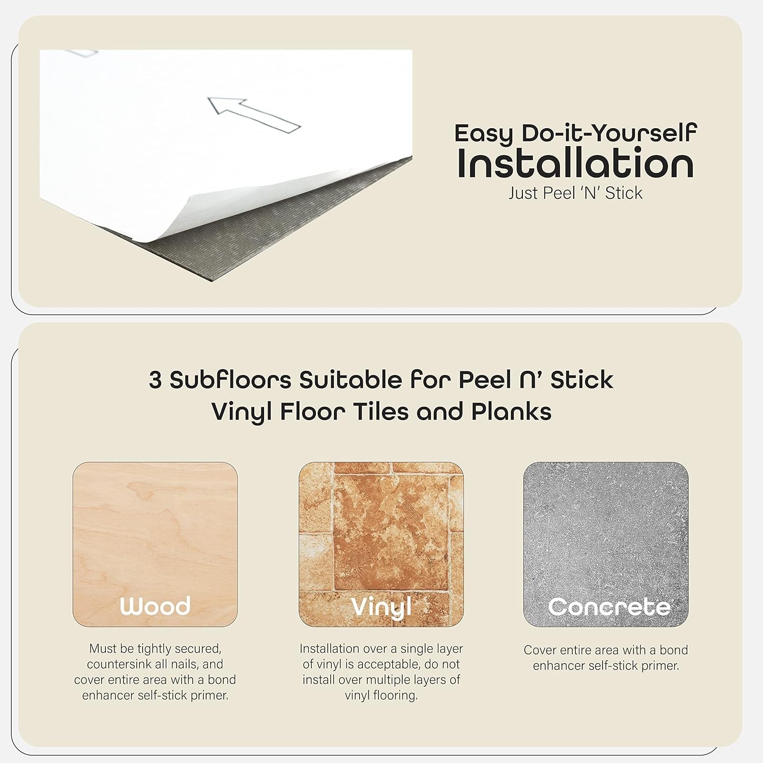 Self Adhesive 12-Inch Vinyl Floor Tiles 20 Tiles 12″ x 12″ Ash Grey Wood Pattern