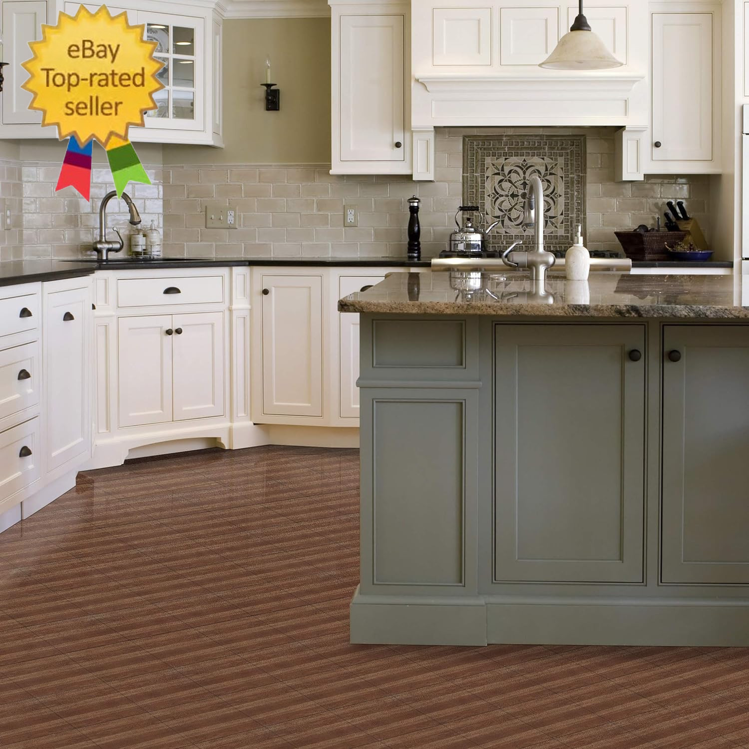 Tivoli Self Adhesive Vinyl Floor Tiles, 45 Tiles – 12″ X 12″, Medium Oak Plank-L