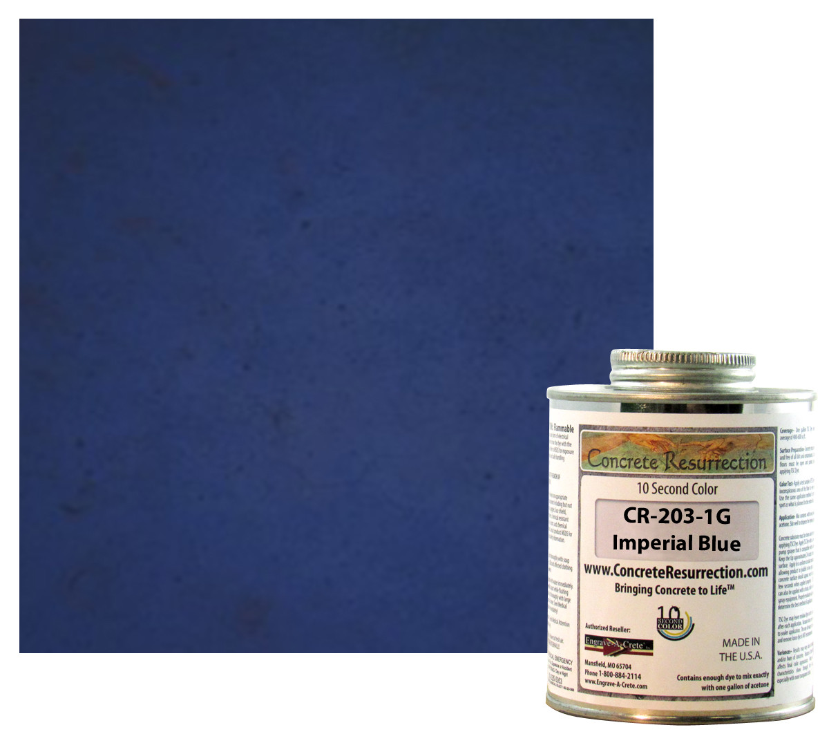 Fast Drying Concrete Stain-Professional-Easy to Use 400-600sq ft Imperial Blue