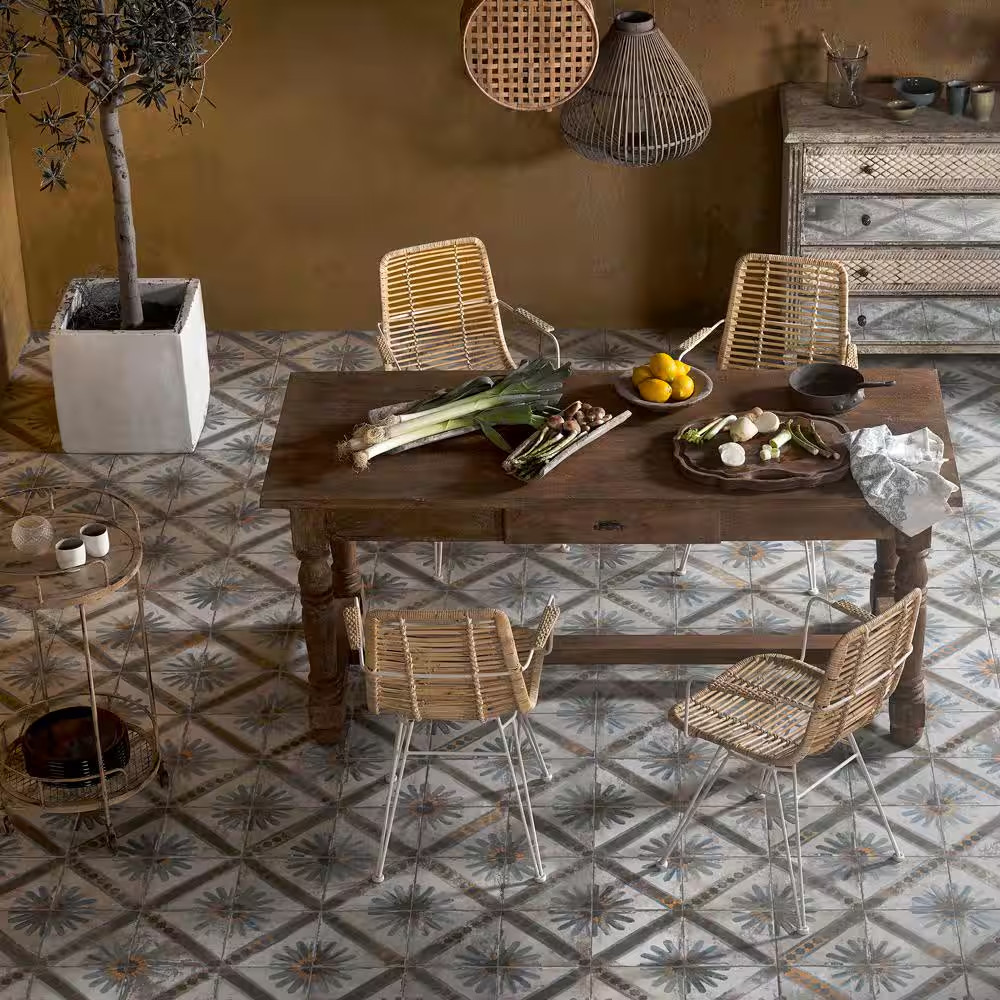 Kings Marrakech Blue 17-5/8 In. X 17-5/8 In. Ceramic Floor and Wall Tile (10.95