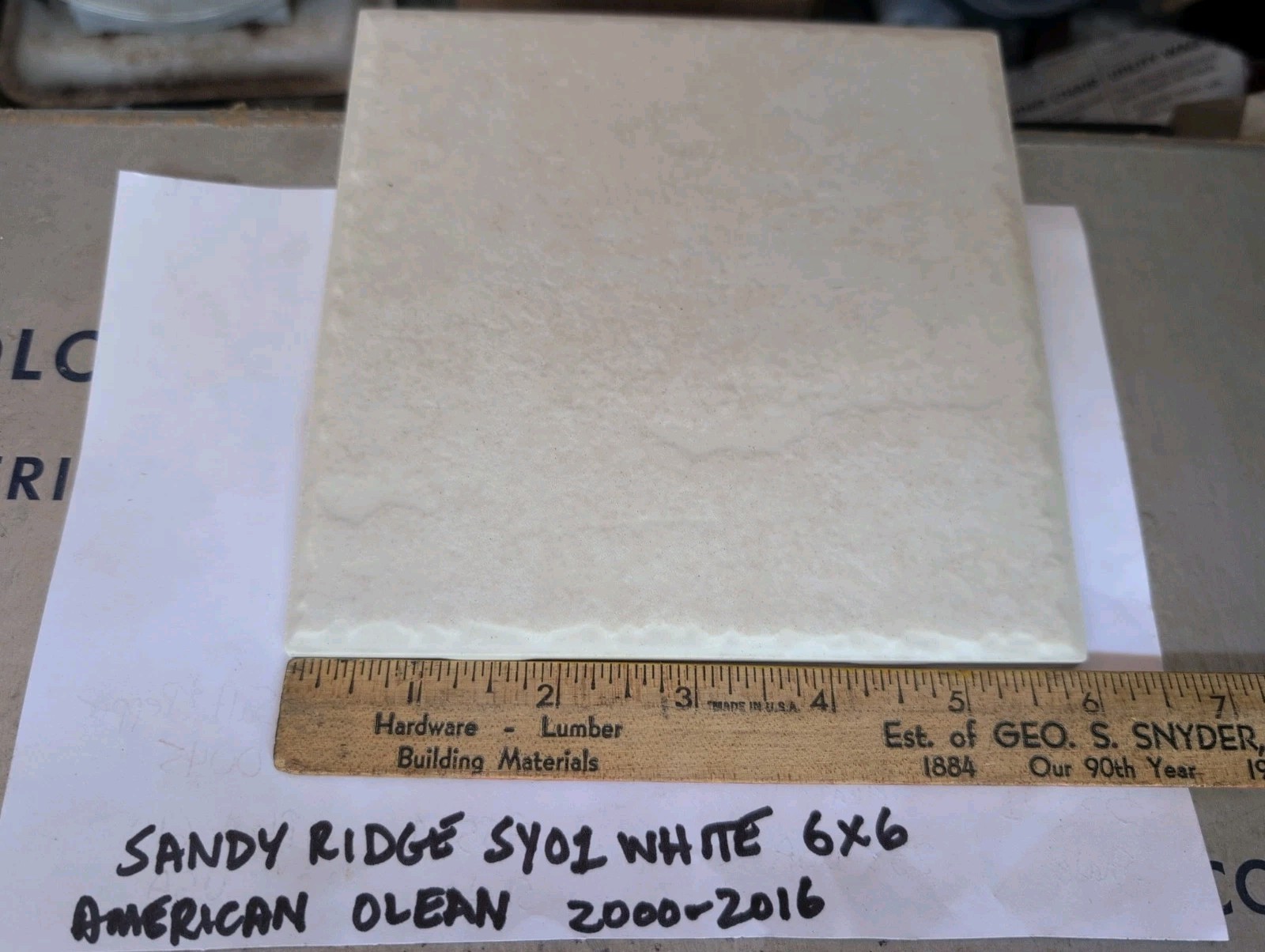2 pcs American Olean Ceramic Tile Sandy Ridge series “White” SY01 6″ Square
