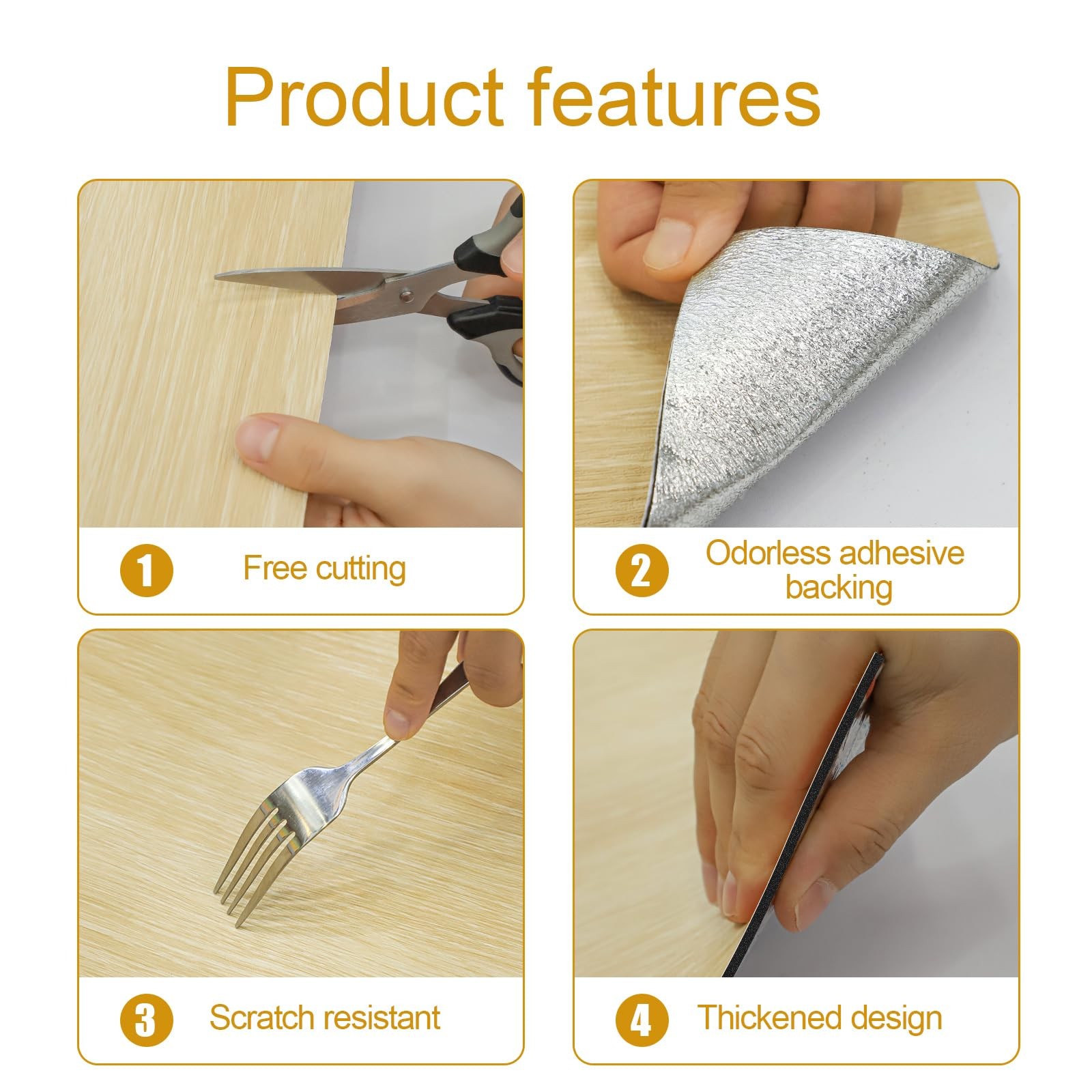 Luxury Thicken Wood Grain Peel and Stick Floor Tiles Self-Adhesive Vinyl Floo…