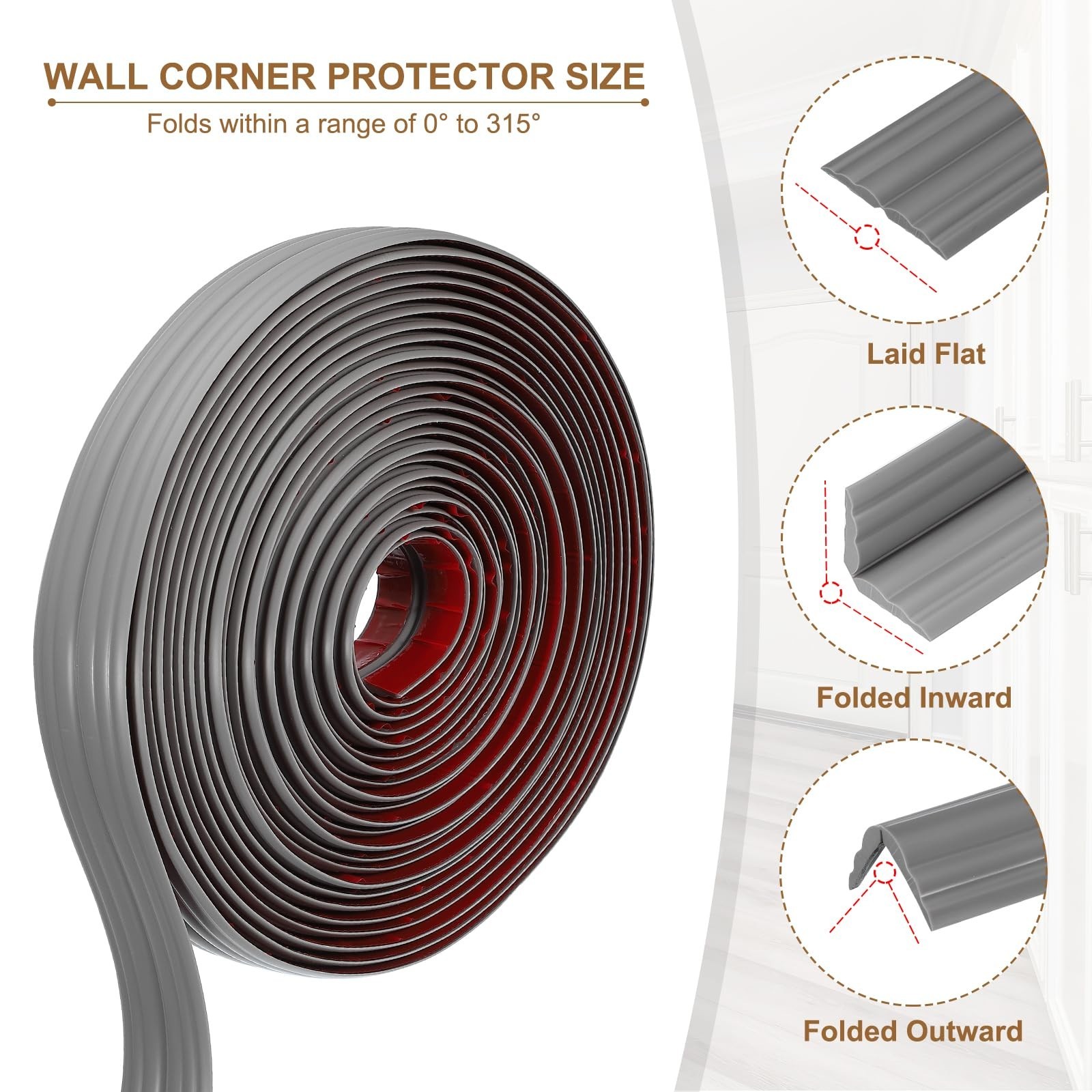 PATIKIL Wall Corner Protector 1.6 In X 33 Ft, Self Adhesive Wall Corner Guard
