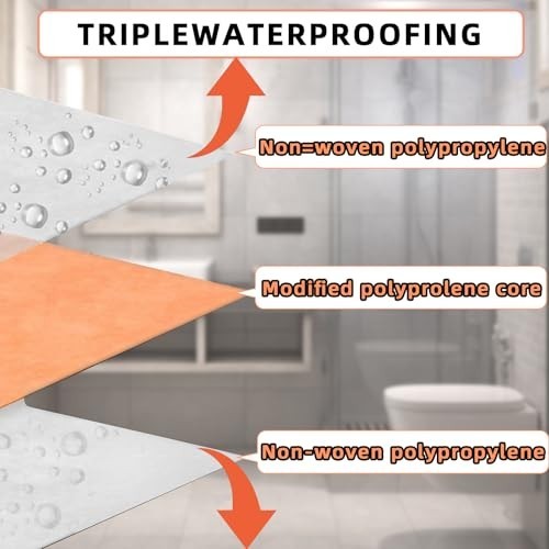 Waterproof Membrane for Shower 5 In x 100 Ft 42 Sq Ft PE Flooring Underlayment