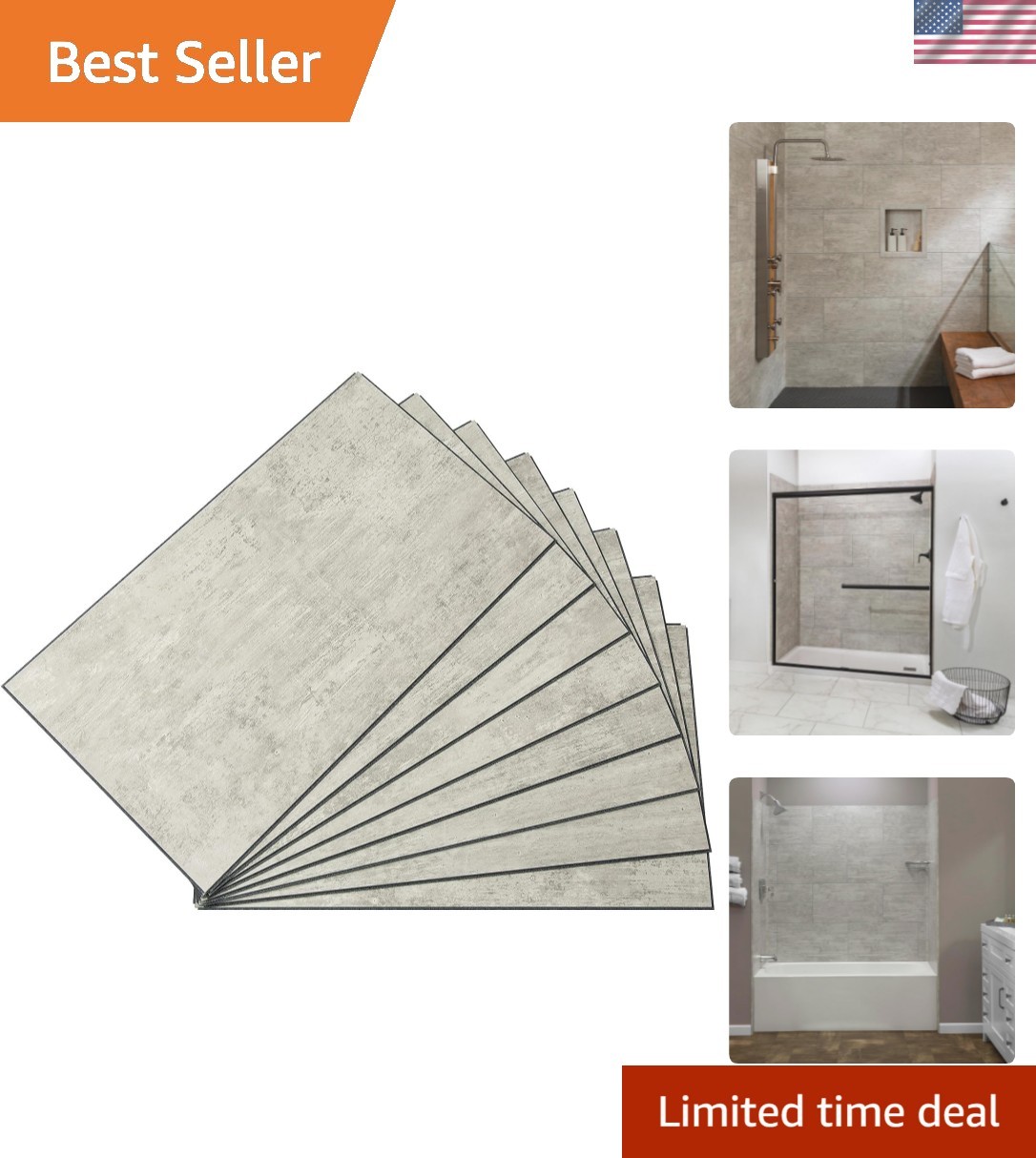 25.6 in. x 14.8 in. Interlocking Vinyl Waterproof Wall/Backsplash Tiles for K…