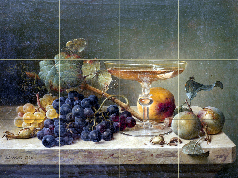Art Fruit Nuts Glass Grape Ceramic Mural Backsplash Bath Tile #2218