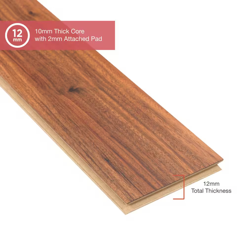 Outlast+ Paradise Jatoba 12 Mm T X 5.2 In. W Waterproof Laminate Wood Flooring (