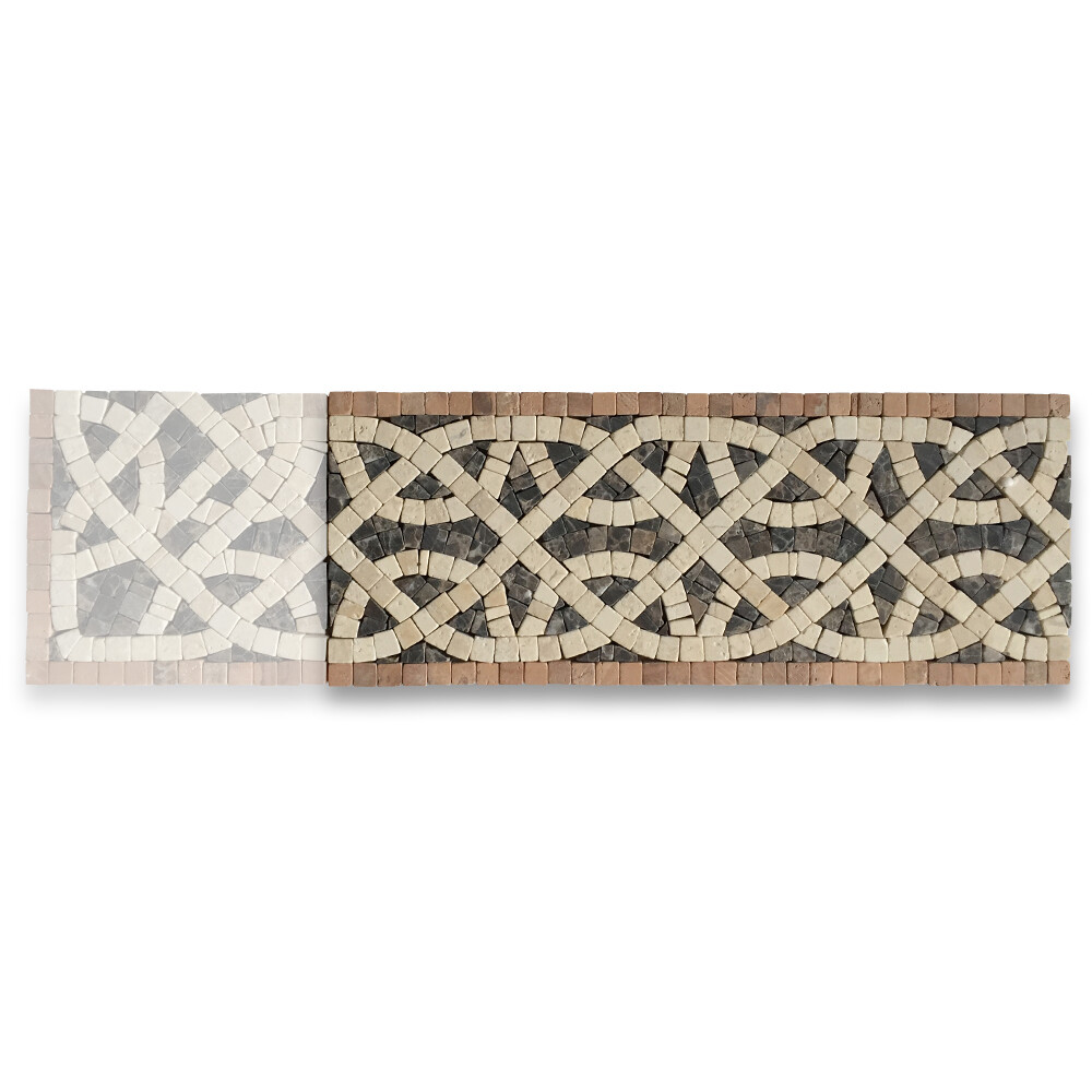 B0086T Marble Mosaic Border Accent Listello Tile Cythera Sunny 4.7×12 Tumbled