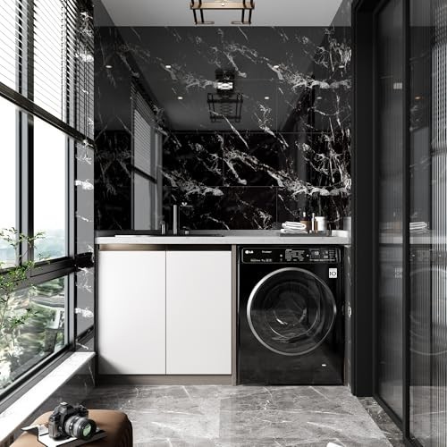 Peel and Stick Wall Panels – 20 Pieces, 23.6×11.8in, Lightweight Marble Look Bac