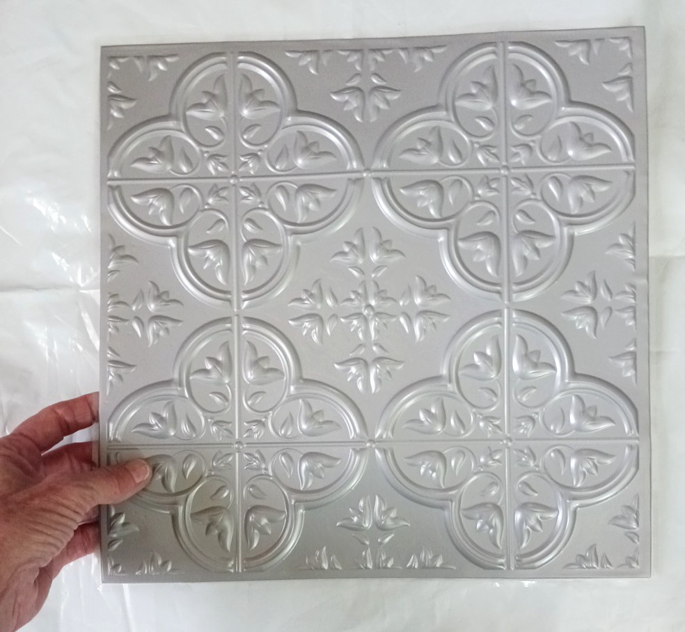 Wall Tiles lot of 10 silver gray geometric pattern back splash square 12″ x 12″
