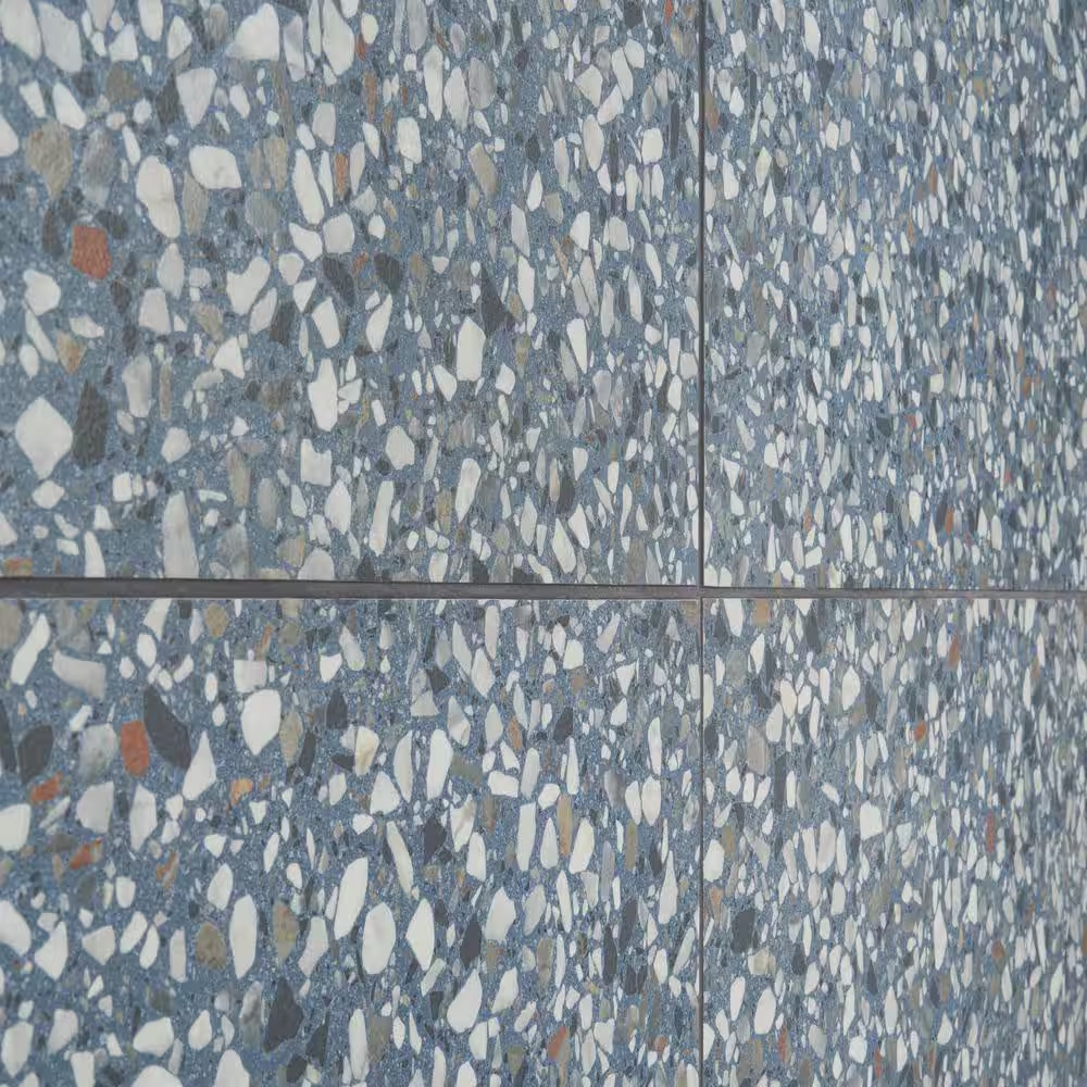 Bryant Ocean Blue 23.4 In. X 23.4 In. Matte Porcelain Terrazzo Look Floor and Wa