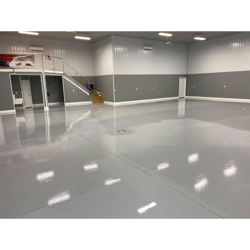 100 Solid Self Leveling Epoxy Floor Coating Kit Durable Chemical Resistant New