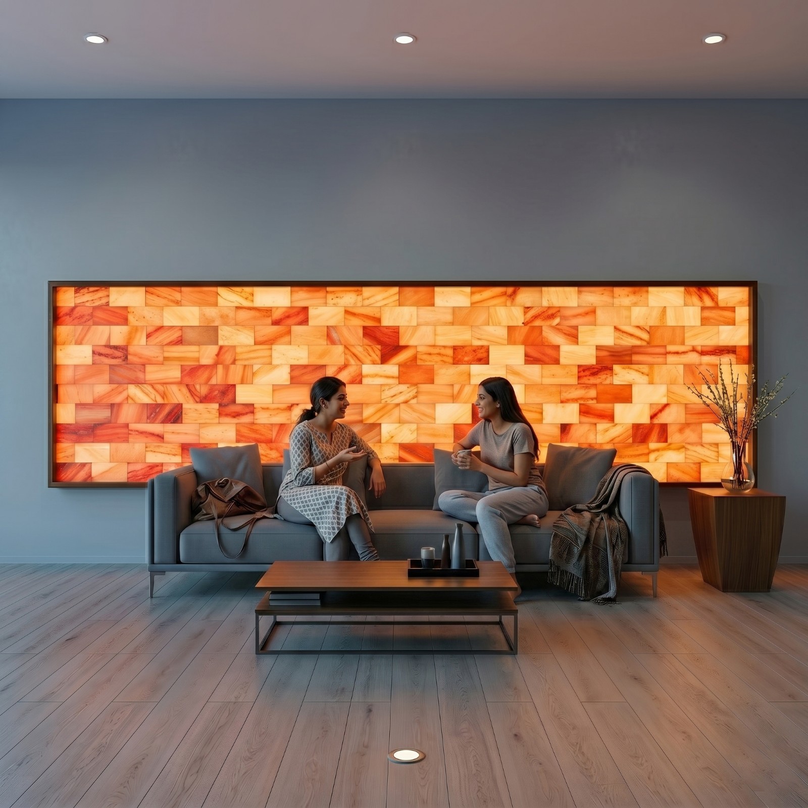 Himalayan Pink Salt Wall Panel Kit 10x4ft Salt Bricks Tiles Spa Sauna LED DIY