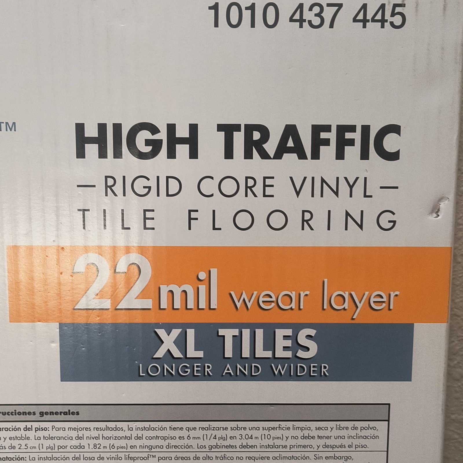 Lifeproof High Traffic Rigid Core Vinyl Tile Slate 22mil XL Drop-Lock Waterproof