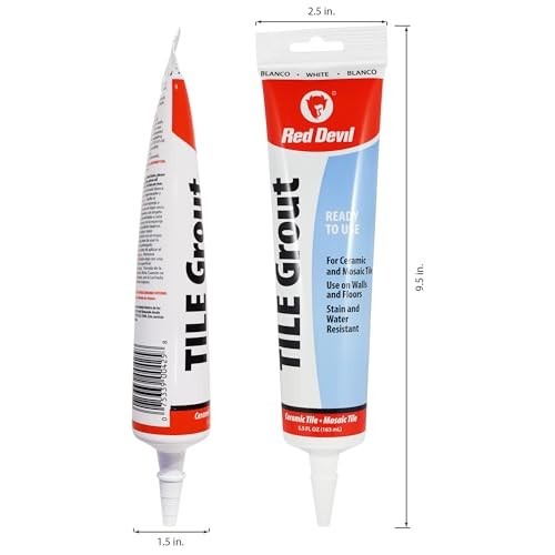 Pre-Mixed Tile Grout 5.5 oz White Ceramic Mosaic Wall Floor Excellent Adhesion