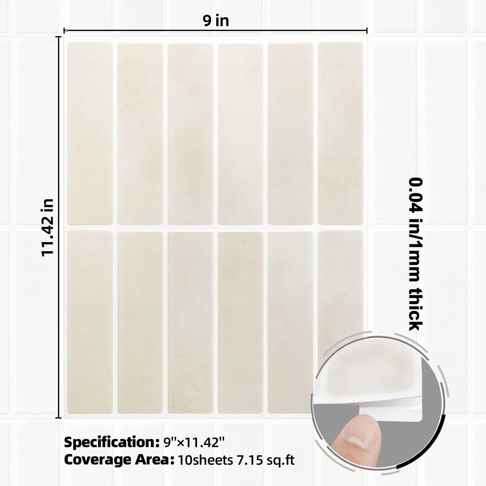 Peel and Stick Backsplash, 10 Sheets 11.42 x 9 in 3D Self Adhesive Wall Tile …