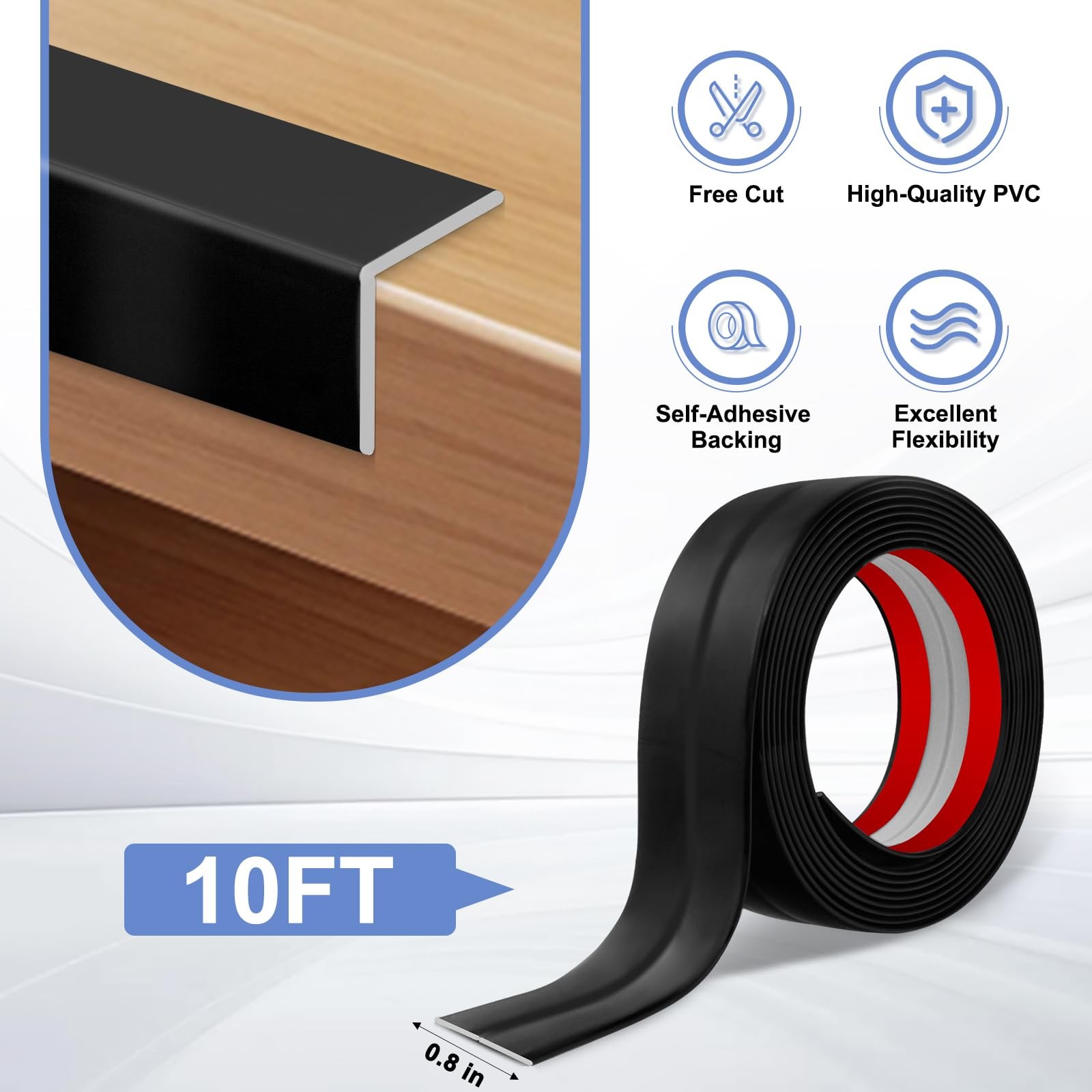 Flexible Wall Corner Protector Moulding Trim Peel and Stick Wall Corner Guards