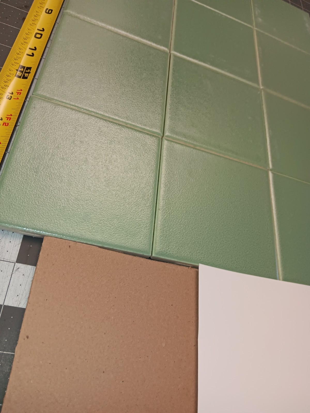 12 pc. Vintage Tile JADESHEEN GREEN CRYSTALLINE Bath Kitchen NOS American Olean