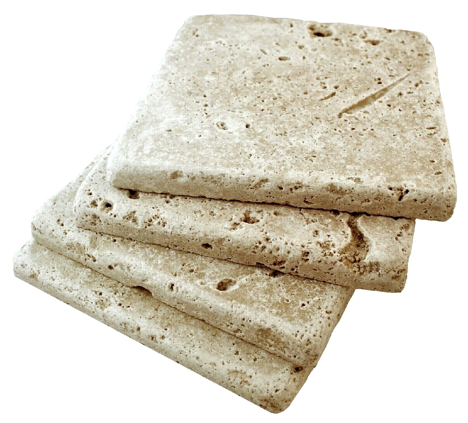 Walnut 4×4 Tumbled Aged Travertine Tile Backsplash Floor Wall (Sold per SF) Bath