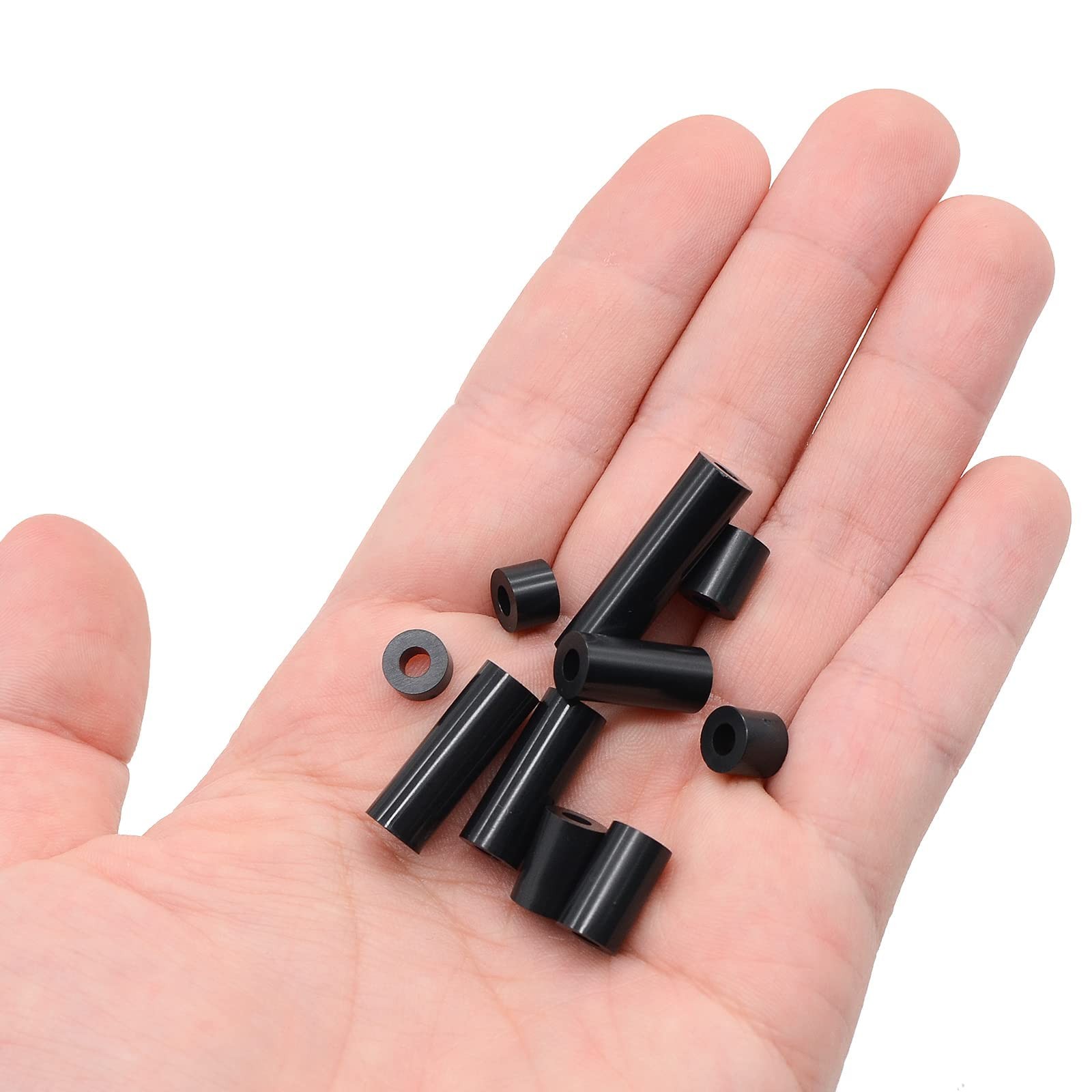 Exqutoo Black ABS Round Washers ID 3.2mm,OD 7mm, 3mm 5mm 3.2mm, Black/3.2mm